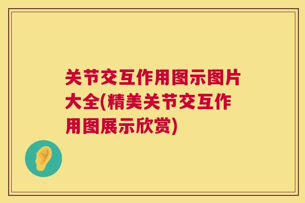 关节交互作用图示图片大全(精美关节交互作用图展示欣赏)