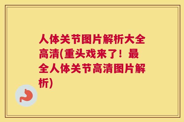人体关节图片解析大全高清(重头戏来了！最全人体关节高清图片解析)