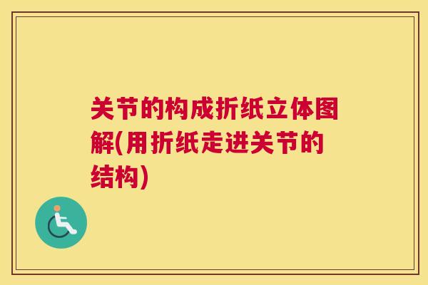 关节的构成折纸立体图解(用折纸走进关节的结构)