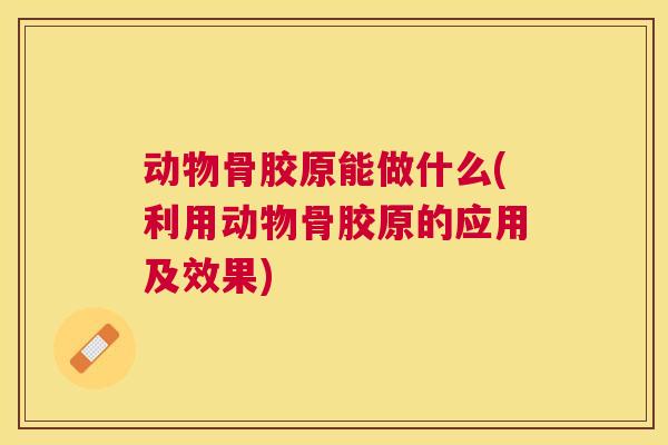 动物骨胶原能做什么(利用动物骨胶原的应用及效果)