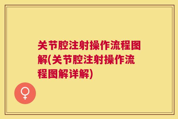 关节腔注射操作流程图解(关节腔注射操作流程图解详解)