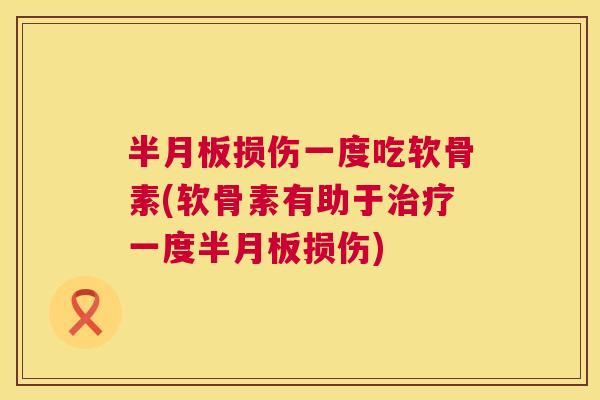 半月板损伤一度吃软骨素(软骨素有助于治疗一度半月板损伤)