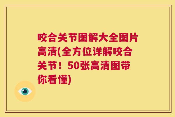 咬合关节图解大全图片高清(全方位详解咬合关节！50张高清图带你看懂)