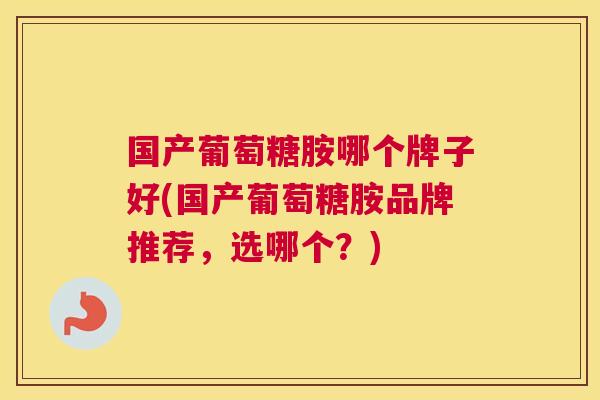 国产葡萄糖胺哪个牌子好(国产葡萄糖胺品牌推荐，选哪个？)