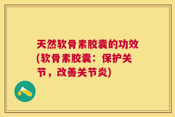 天然软骨素胶囊的功效(软骨素胶囊：保护关节，改善关节炎)