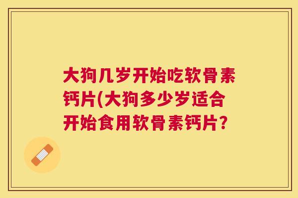 大狗几岁开始吃软骨素钙片(大狗多少岁适合开始食用软骨素钙片？