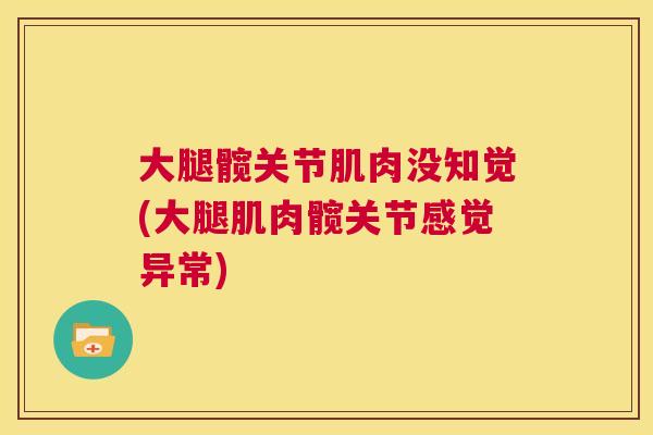大腿髋关节肌肉没知觉(大腿肌肉髋关节感觉异常)