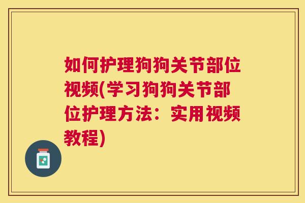 如何护理狗狗关节部位视频(学习狗狗关节部位护理方法：实用视频教程)