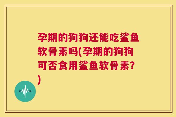 孕期的狗狗还能吃鲨鱼软骨素吗(孕期的狗狗可否食用鲨鱼软骨素？)