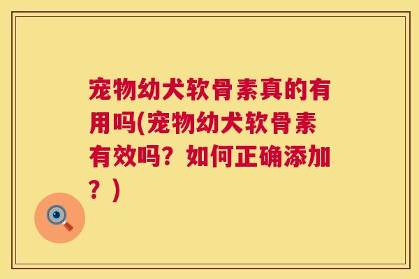 宠物幼犬软骨素真的有用吗(宠物幼犬软骨素有效吗？如何正确添加？)