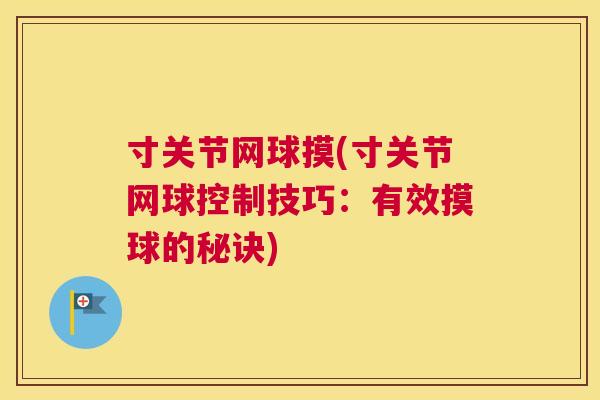 寸关节网球摸(寸关节网球控制技巧:有效摸球的秘诀) 寸关节网球摸(寸关节网球控制技巧:有效摸球的秘诀)