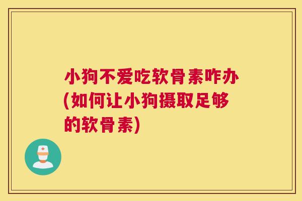 小狗不爱吃软骨素咋办(如何让小狗摄取足够的软骨素)