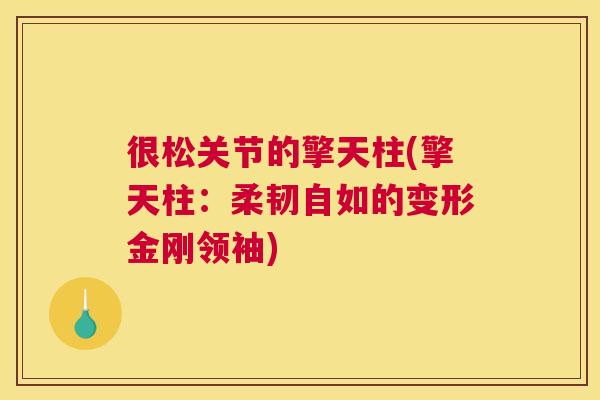 很松关节的擎天柱(擎天柱：柔韧自如的变形金刚领袖)