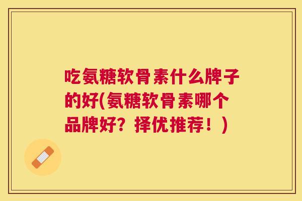 吃氨糖软骨素什么牌子的好(氨糖软骨素哪个品牌好？择优推荐！)