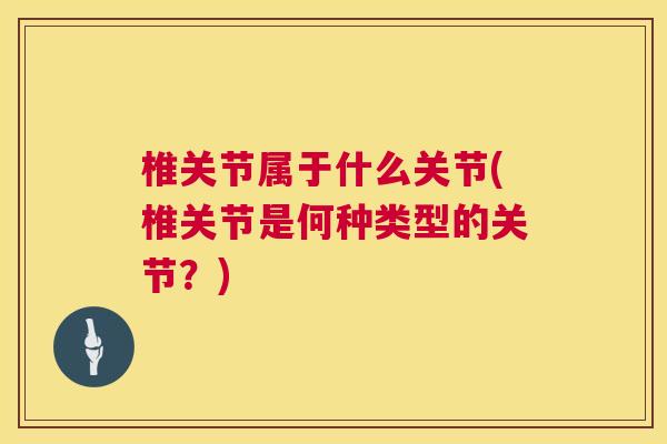 椎关节属于什么关节(椎关节是何种类型的关节？)