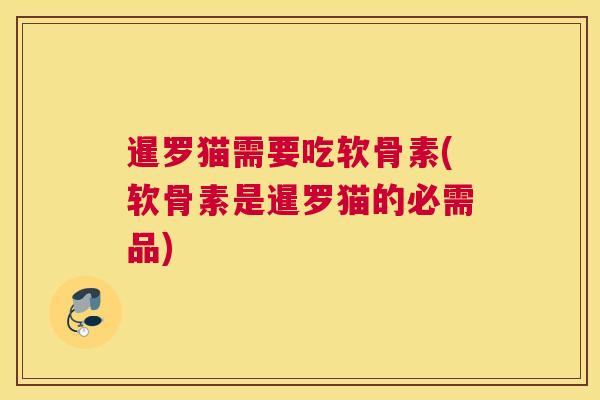 暹罗猫需要吃软骨素(软骨素是暹罗猫的必需品)