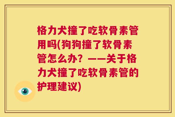 格力犬撞了吃软骨素管用吗(狗狗撞了软骨素管怎么办？——关于格力犬撞了吃软骨素管的护理建议)