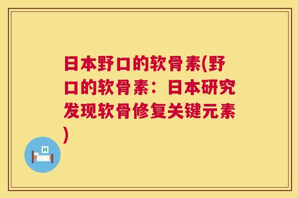 日本野口的软骨素(野口的软骨素:日本研究发现软骨修复关键元素) 日本野口的软骨素(野口的软骨素:日本研究发现软骨修复关键元素)