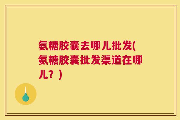 氨糖胶囊去哪儿批发(氨糖胶囊批发渠道在哪儿？)