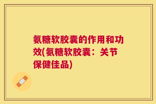氨糖软胶囊的作用和功效(氨糖软胶囊：关节保健佳品)