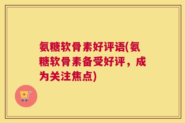 氨糖软骨素好评语(氨糖软骨素备受好评，成为关注焦点)