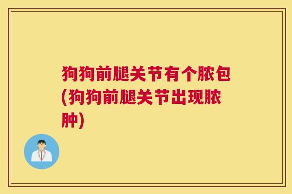 狗狗前腿关节有个脓包(狗狗前腿关节出现脓肿)