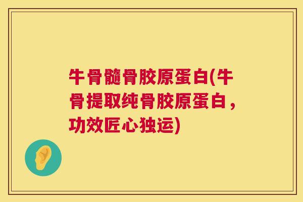牛骨髓骨胶原蛋白(牛骨提取纯骨胶原蛋白，功效匠心独运)