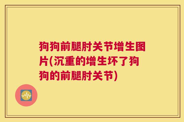 狗狗前腿肘关节增生图片(沉重的增生坏了狗狗的前腿肘关节)