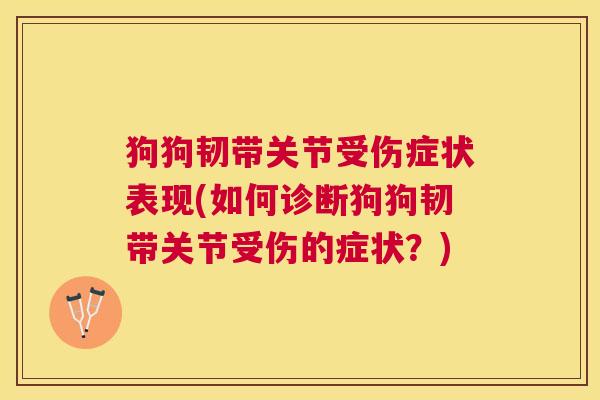 狗狗韧带关节受伤症状表现(如何诊断狗狗韧带关节受伤的症状？)