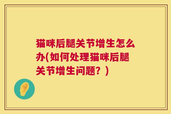 猫咪后腿关节增生怎么办(如何处理猫咪后腿关节增生问题？)