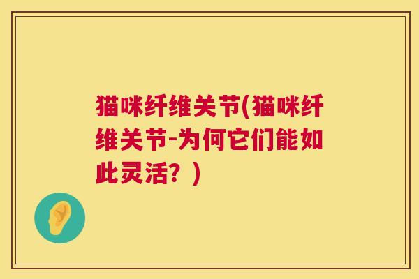 猫咪纤维关节(猫咪纤维关节-为何它们能如此灵活？)