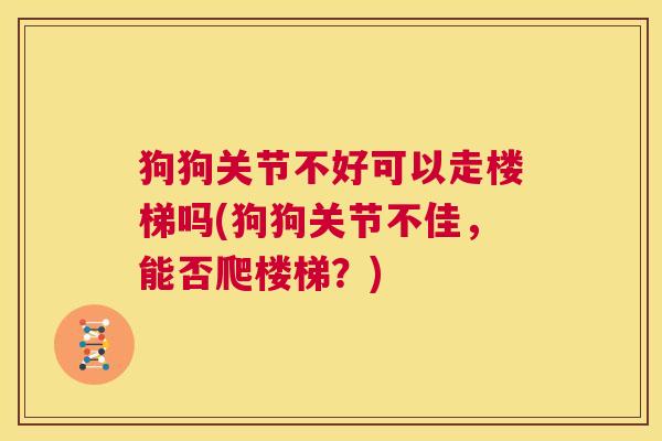 狗狗关节不好可以走楼梯吗(狗狗关节不佳，能否爬楼梯？)