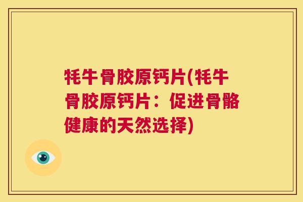 牦牛骨胶原钙片(牦牛骨胶原钙片：促进骨骼健康的天然选择)