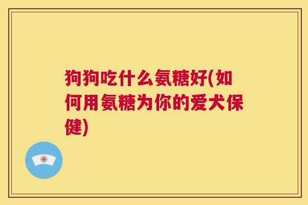 狗狗吃什么氨糖好(如何用氨糖为你的爱犬保健)