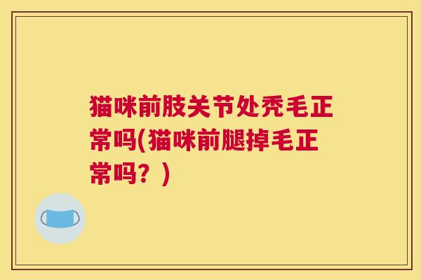 猫咪前肢关节处秃毛正常吗(猫咪前腿掉毛正常吗？)