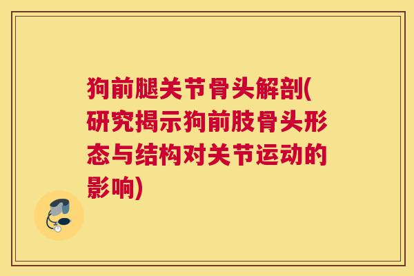 狗前腿关节骨头解剖(研究揭示狗前肢骨头形态与结构对关节运动的影响)