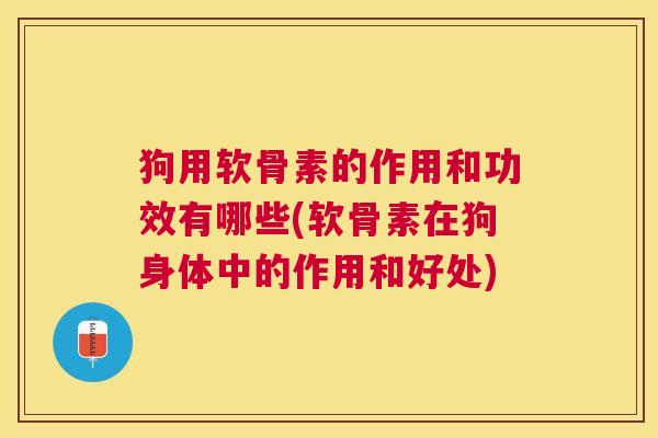狗用软骨素的作用和功效有哪些(软骨素在狗身体中的作用和好处)