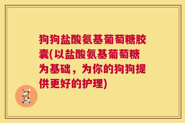 狗狗盐酸氨基葡萄糖胶囊(以盐酸氨基葡萄糖为基础，为你的狗狗提供更好的护理)