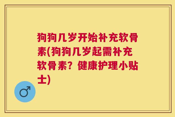 狗狗几岁开始补充软骨素(狗狗几岁起需补充软骨素？健康护理小贴士)