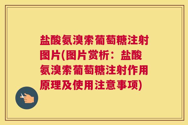 盐酸氨溴索葡萄糖注射图片(图片赏析：盐酸氨溴索葡萄糖注射作用原理及使用注意事项)