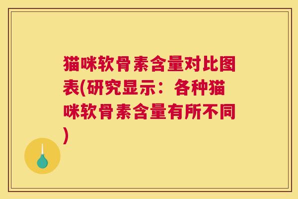 猫咪软骨素含量对比图表(研究显示：各种猫咪软骨素含量有所不同)