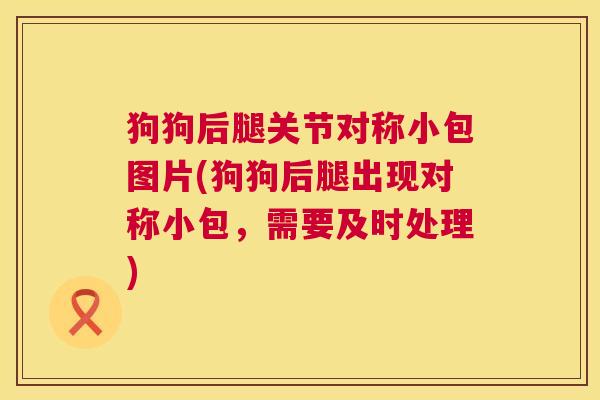 狗狗后腿关节对称小包图片(狗狗后腿出现对称小包,需要及时处理)