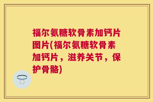 福尔氨糖软骨素加钙片图片(福尔氨糖软骨素加钙片，滋养关节，保护骨骼)