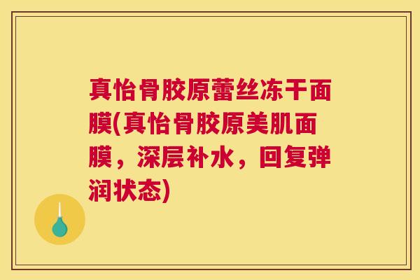 真怡骨胶原蕾丝冻干面膜(真怡骨胶原美肌面膜，深层补水，回复弹润状态)
