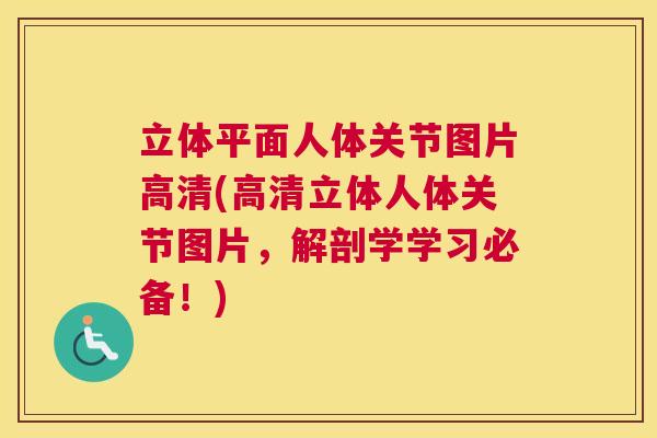 立体平面人体关节图片高清(高清立体人体关节图片，解剖学学习必备！)