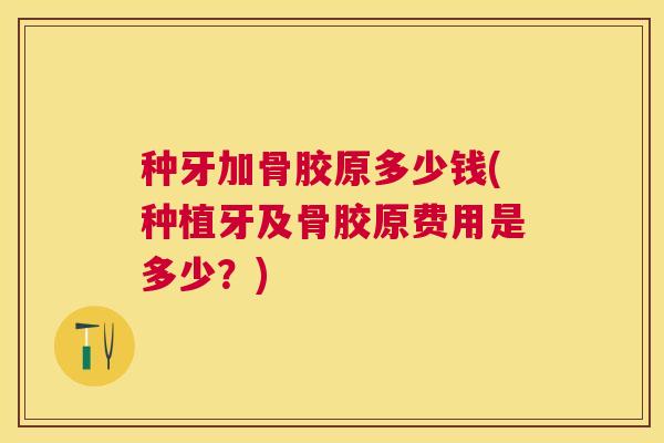 种牙加骨胶原多少钱(种植牙及骨胶原费用是多少？)