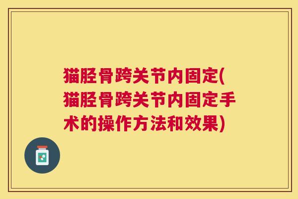猫胫骨跨关节内固定(猫胫骨跨关节内固定手术的操作方法和效果) 猫胫骨跨关节内固定(猫胫骨跨关节内固定手术的操作方法和效果)