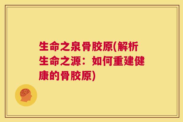生命之泉骨胶原(解析生命之源：如何重建健康的骨胶原)