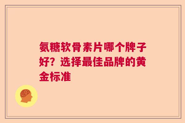 氨糖软骨素片哪个牌子好？选择最佳品牌的黄金标准