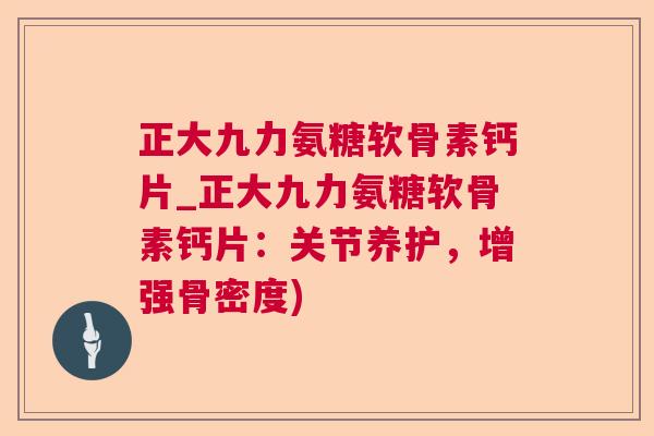 正大九力氨糖软骨素钙片_正大九力氨糖软骨素钙片：关节养护，增强骨密度)